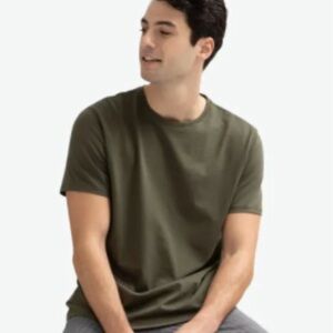 Bombas Pima Cotton Crew Neck T-Shirt Green Size Mens Medium Classic Casual